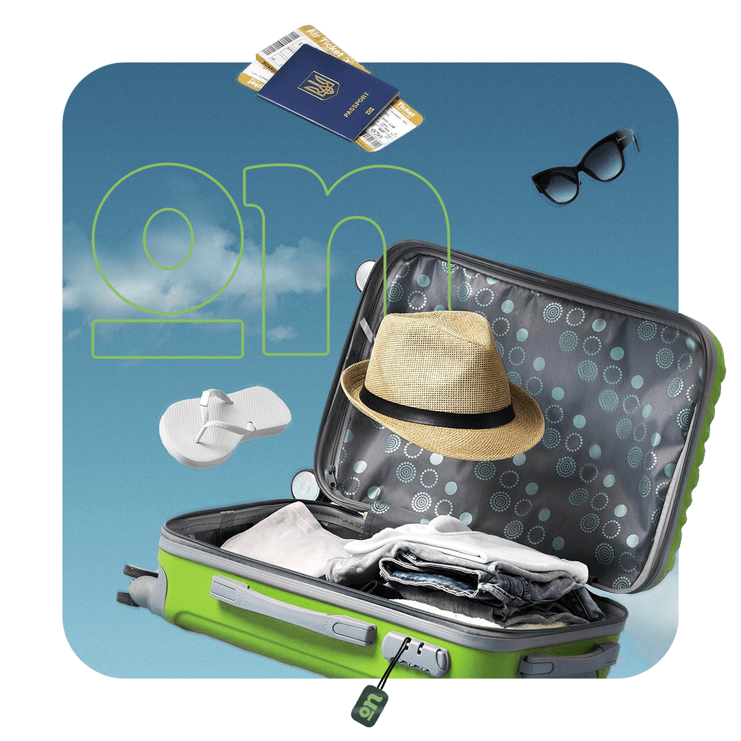 Mala de viagens com itens